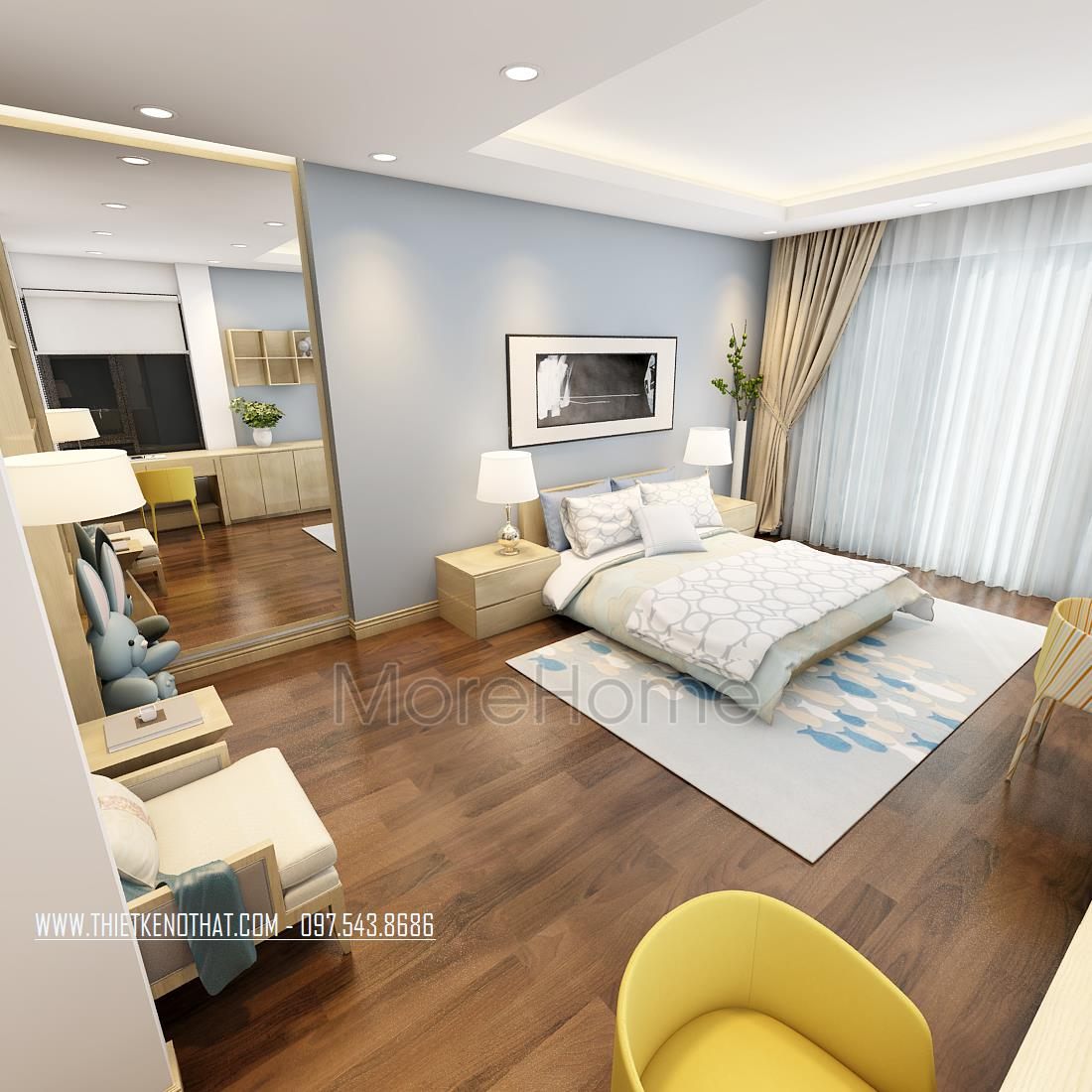 Thiết kế nội thất phòng khách nhà phố Long Biên